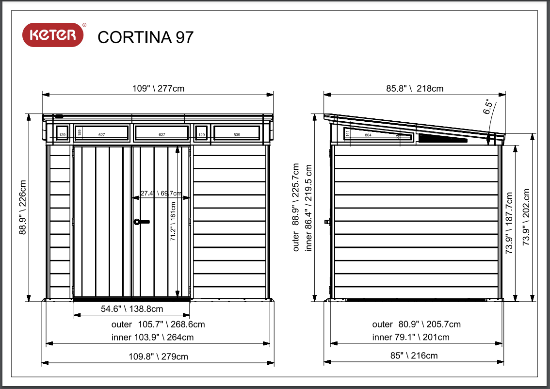 Keter Cortina Shed 9 ft. x 7 ft.