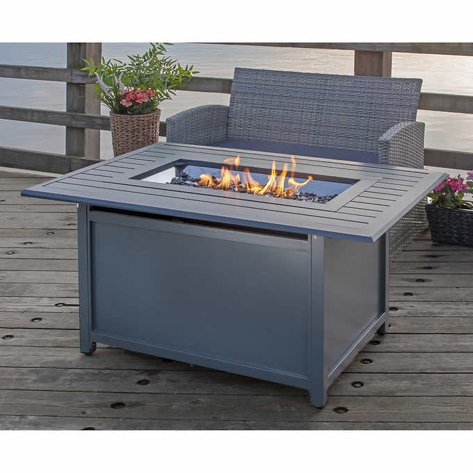 Gale Rectangular Aluminum Convertible LP/NG Fire Table