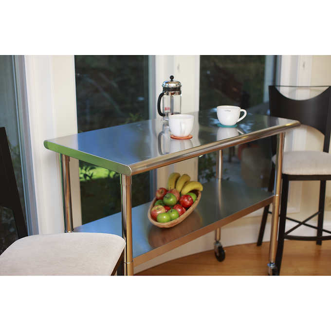 TRINITY EcoStorage™ NSF Stainless Steel Prep Table with Wheels