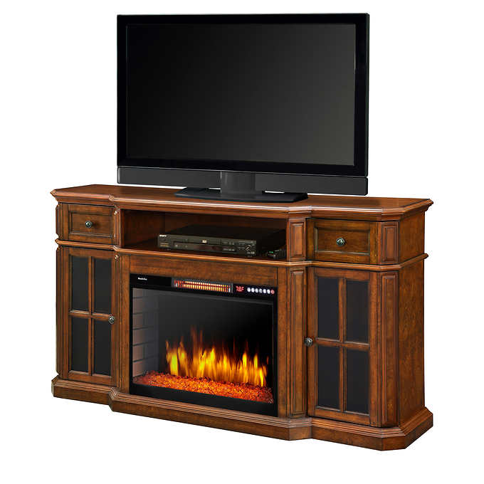 Sinclair 60 in. Media Electric Fireplace with LED Lights and Bluetooth