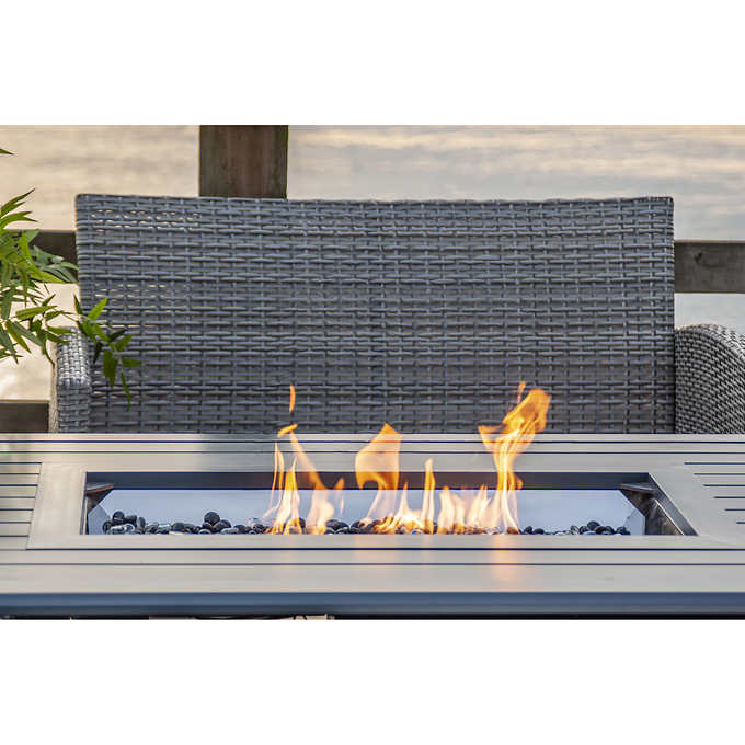 Gale Rectangular Aluminum Convertible LP/NG Fire Table