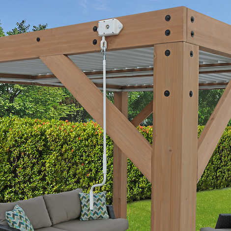 Yardistry Cedar Gazebo with Aluminum Louvered Roof  11 ft. x 13 ft.