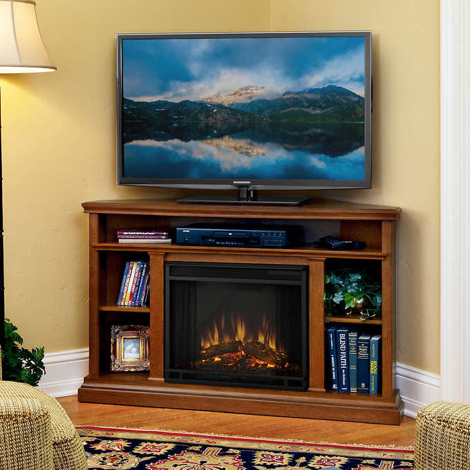 Real Flame Churchill 51 in. Corner Electric Fireplace and Media Console