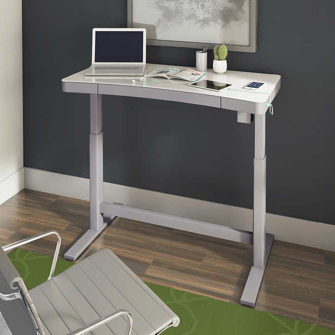 Tresanti Modern Adjustable Height Desk White 119.4 cm (47 in.)