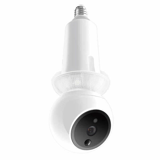 Amaryllo Zeus Biometric Auto Tracking Light Bulb Security Camera 6606933