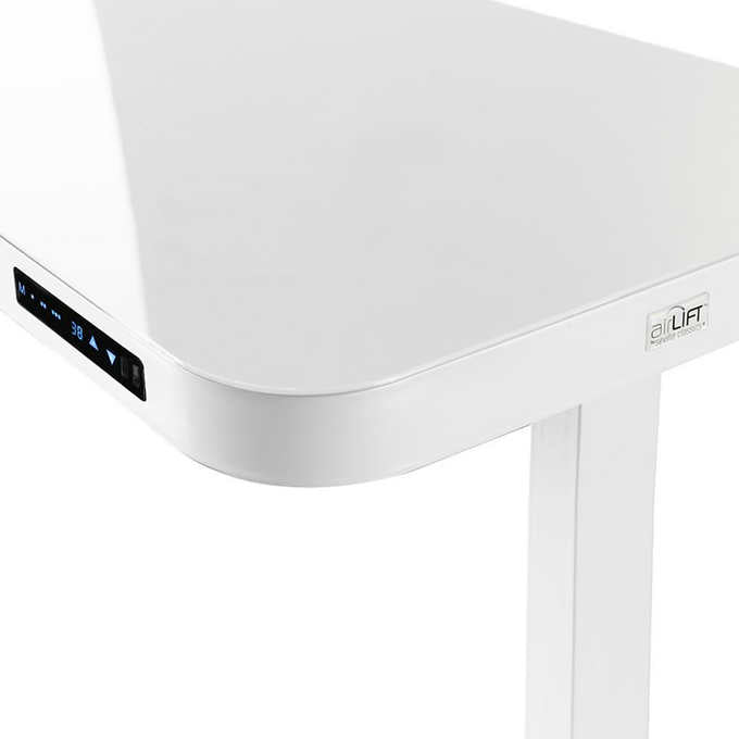 Seville Classics Modern Height Adjustable Electric Desk White