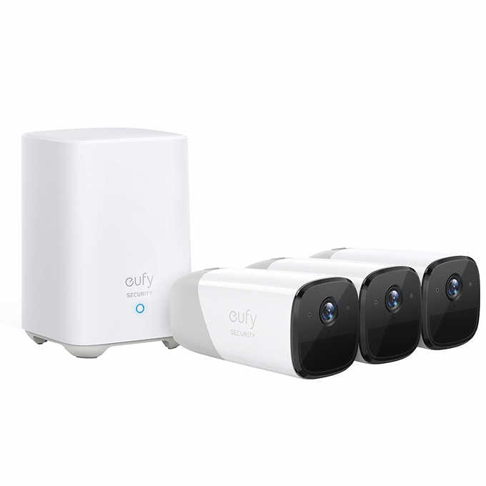 Anker Eufy Security Bundle with 3 EufyCam 2 Pro 2K Camera and Homebase E88511D2