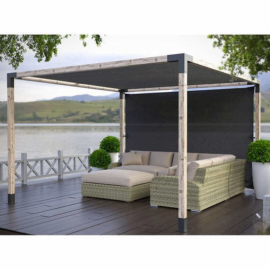 Toja Grid Pergola Kit with 2 Shades for 4x4 in. Posts