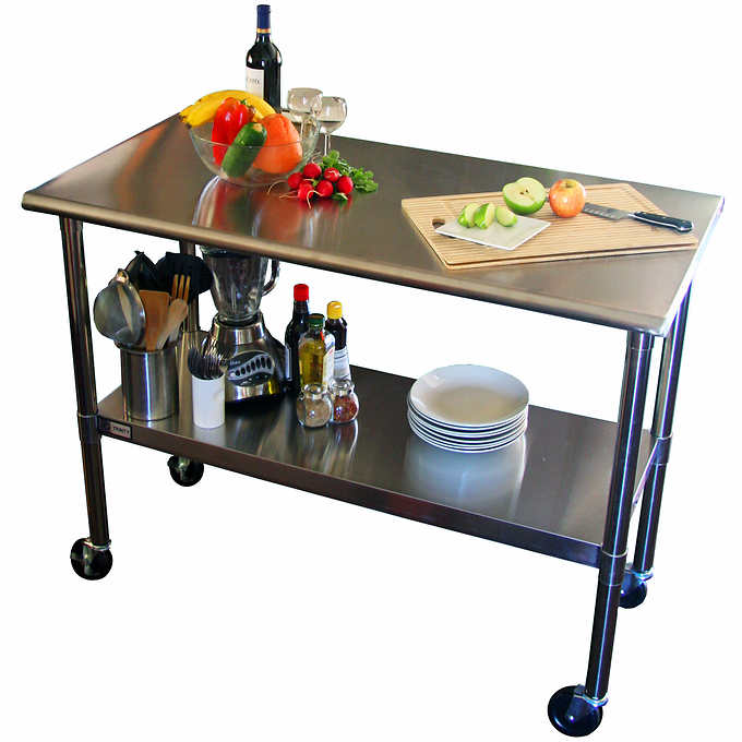 TRINITY EcoStorage™ NSF Stainless Steel Prep Table with Wheels